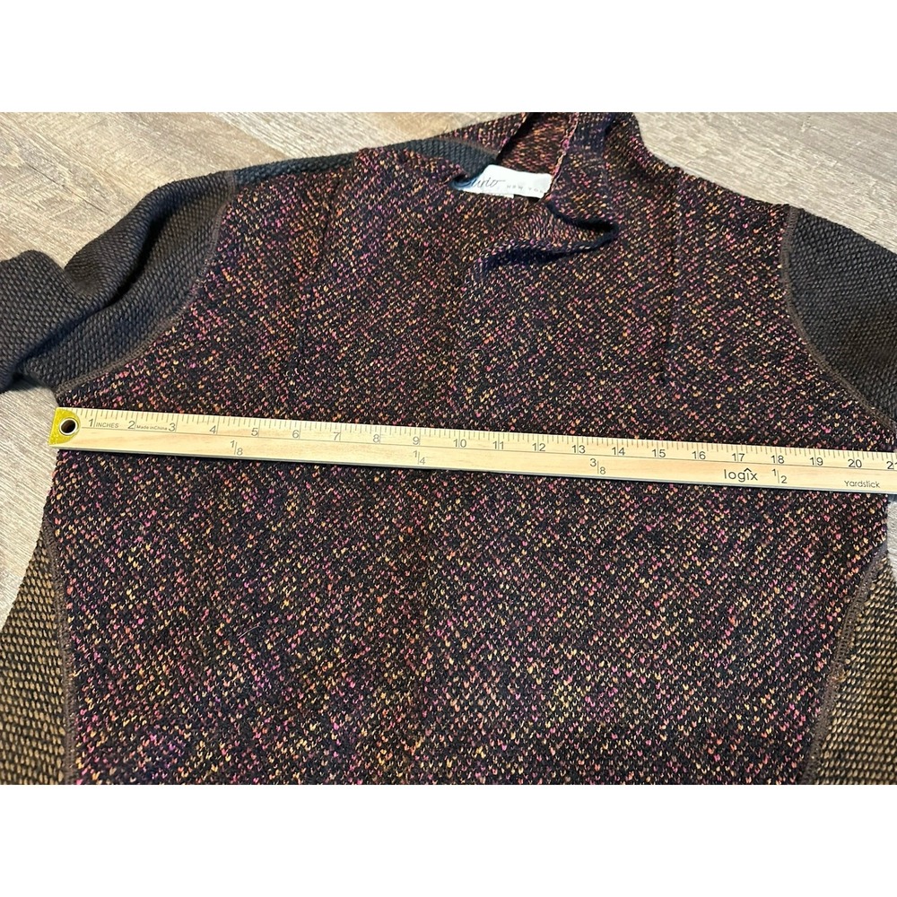 Curio New York Asymmetrical Tri Color Wool Blend Cardigan - Picture 7 of 9